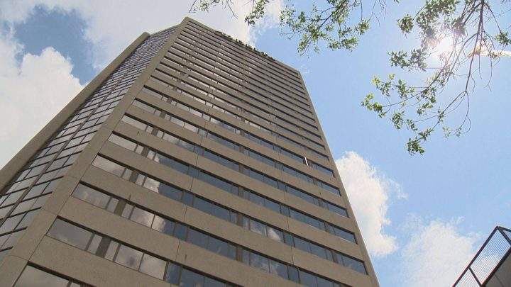 Delta hotel in downtown Regina where Nadine Machiskinic fell 10 stories down a laundry chute on January 10th, 2015.