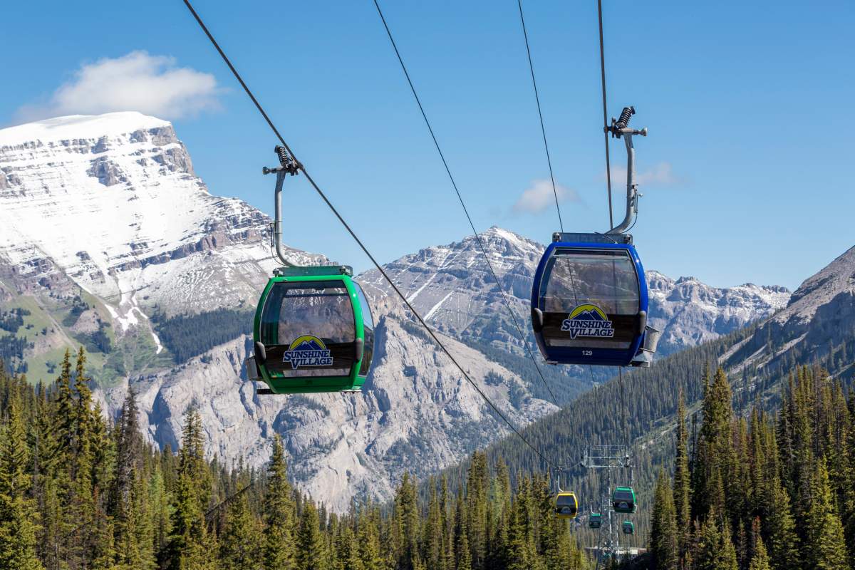 The gondola will be running all summer at Sunshine Village. 
