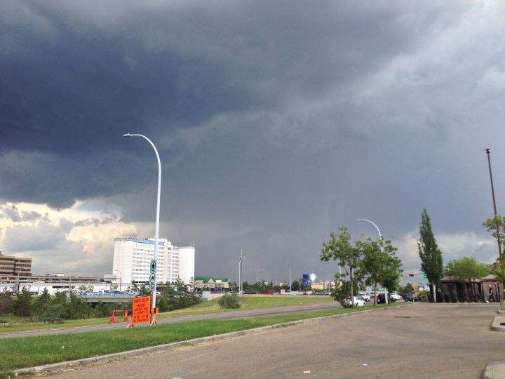 A thunderstorm rolls through Edmonton Tuesday, June 28, 2016.