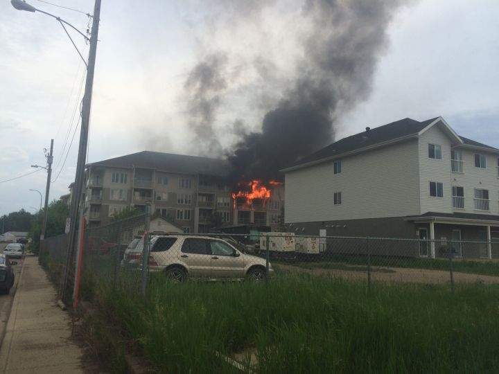 Crews were called to a fire in downtown Fort McMurray on Monday, June 6, 2016. (CREDIT: James Mark Macdonald)