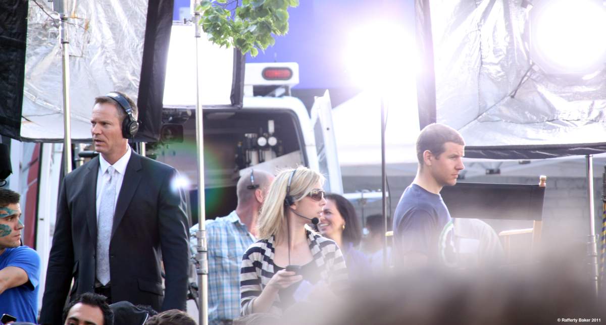 Global BC anchor Chris Gailus and producer Marsha Gabriel moments before the riot broke out in downtown Vancouver on June 15, 2011. 