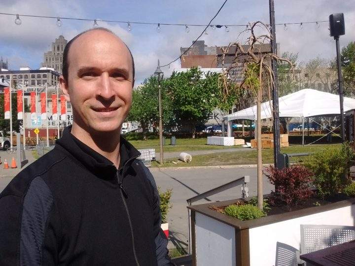 Adam Harvey is hoping to negotiate a way to keep his restaurant open, despite strikes in Montreal’s Old Port, Wednesday, June 8, 2016.