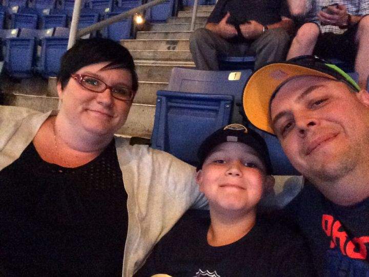 Jaxon Melnychuk and his parents at the 2016 NHL Entry Draft in Buffalo.