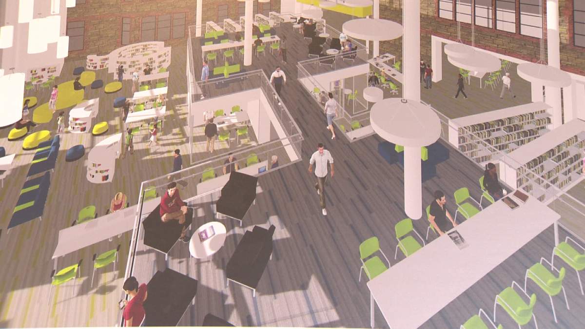 Proposed layout for library in former Moncton High School