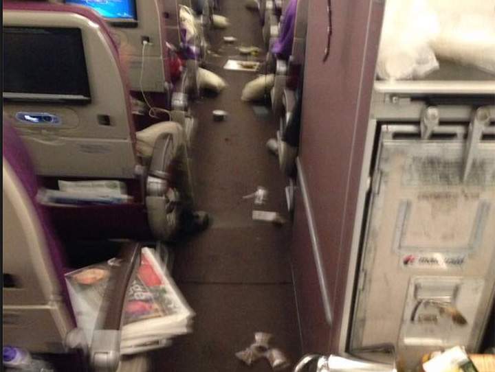 There was a "brief moment of severe turbulence" when flight MH1, with 378 people on board, flew over the Bay of Bengal, it said in a statement.