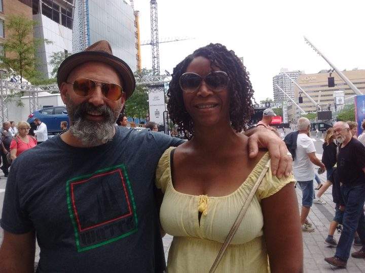 Tony and Cristal Ricci are celebrating their fourth anniversary at the Montreal Jazz Festival, Wednesday, June 29, 2016.