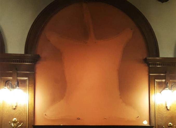 The place where the Bengal tiger pelt used to hang in the Bengal Lounge at the Fairmont Empress Hotel in Victoria.