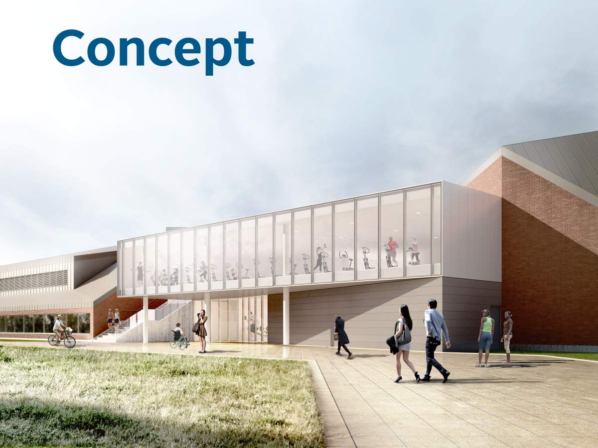 A concept drawing of the Wyse Road entrance of the Dartmouth Sportsplex.