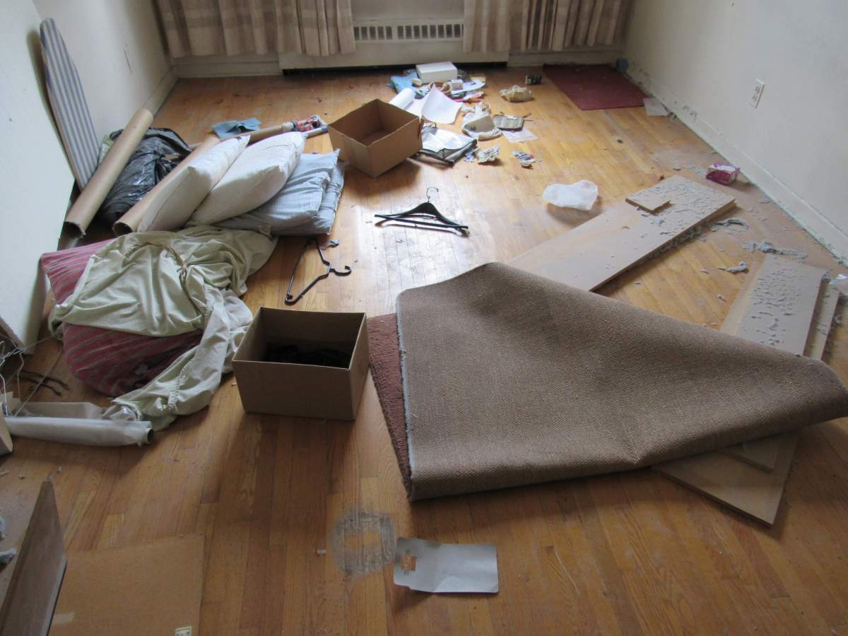 Tenants in this Côte-des-Neiges apartment left behind several items, including garbage, leaving the landlord to clean up, Wednesday, July 6, 2016.