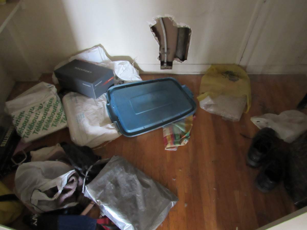Tenants in this Côte-des-Neiges apartment left behind several items, including garbage, leaving the landlord to clean up, Wednesday, July 6, 2016.
