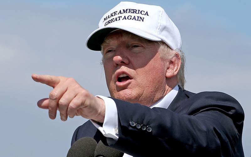 Donald Trump during the presidential campaign at his revamped Trump Turnberry golf course in South Ayrshire.