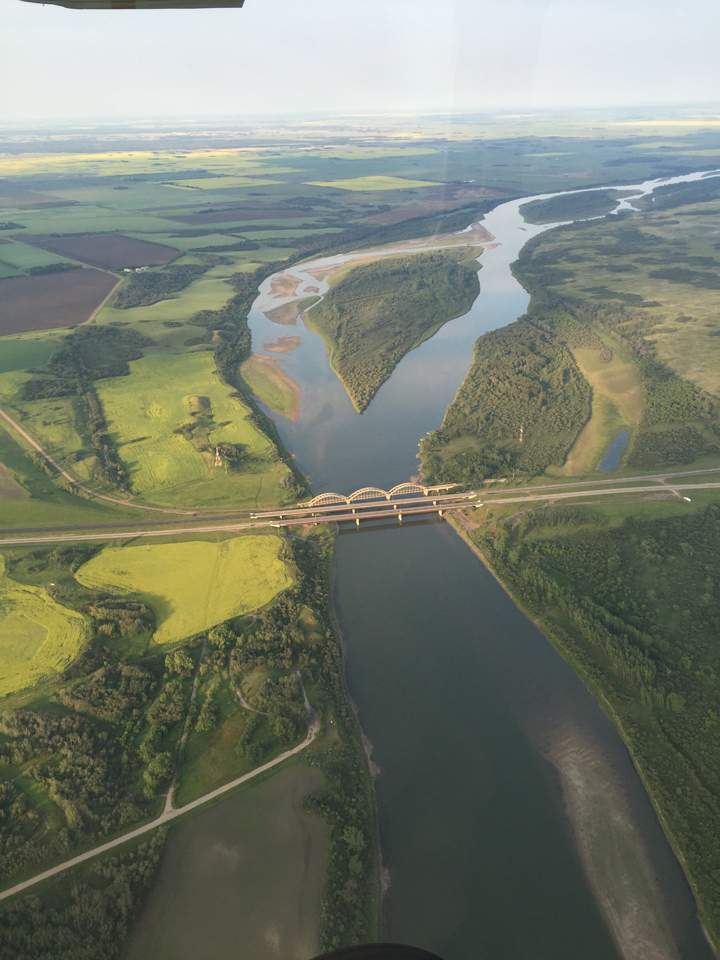 July 25: Debbie took this Your Saskatchewan photo of the North Saskatchewan River high above the Borden Bridge.