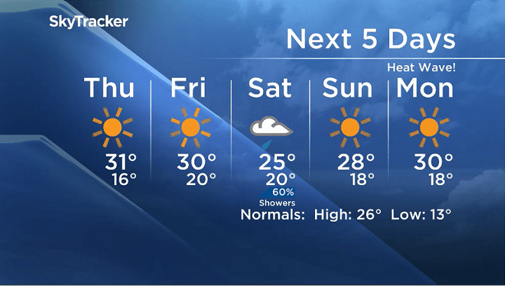 Heat and humidity staying put in southern Manitoba - image