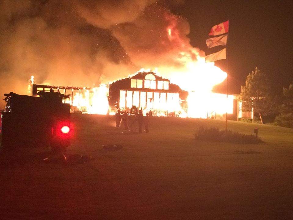 A fire ripped through the clubhouse at the Bell Bay Gold Course in Cape Breton, N.S. overnight. Police say no one was injured in the blaze.
