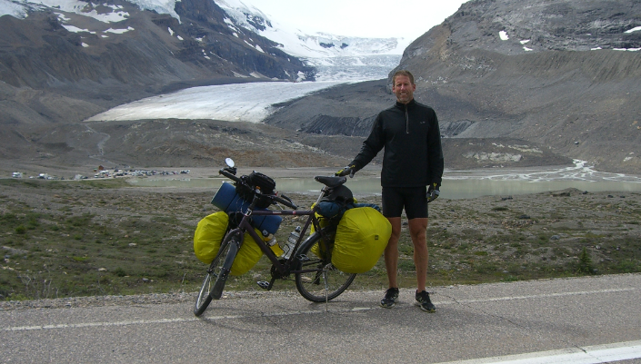A picture of Ledingham on his journey from the west coast to the east.