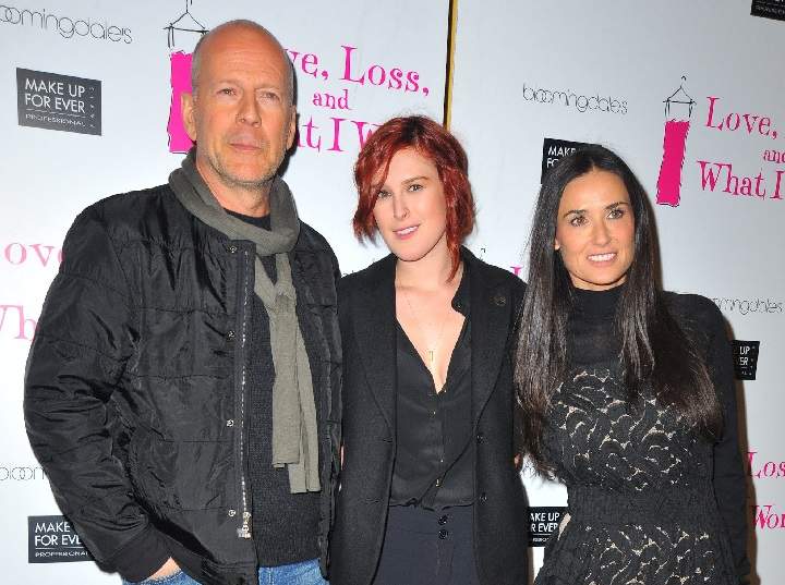 Bruce Willis and Demi Moore, shown with their daughter Rumer, have maintained an amicable relationship.