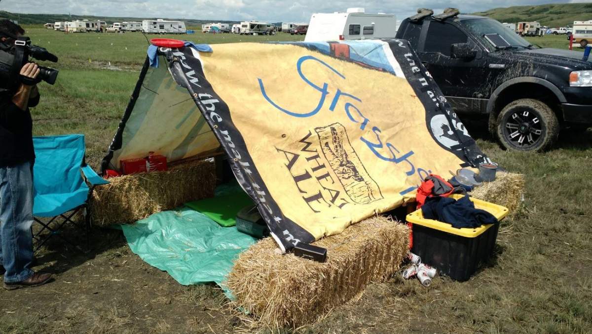 Adam Richardet’s homemade tent dubbed “The Unit”.