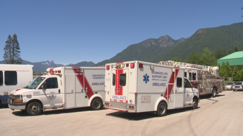 Emergency crews gather at the Cleveland Dam in the District of North Vancouver on July 24, 2016. 