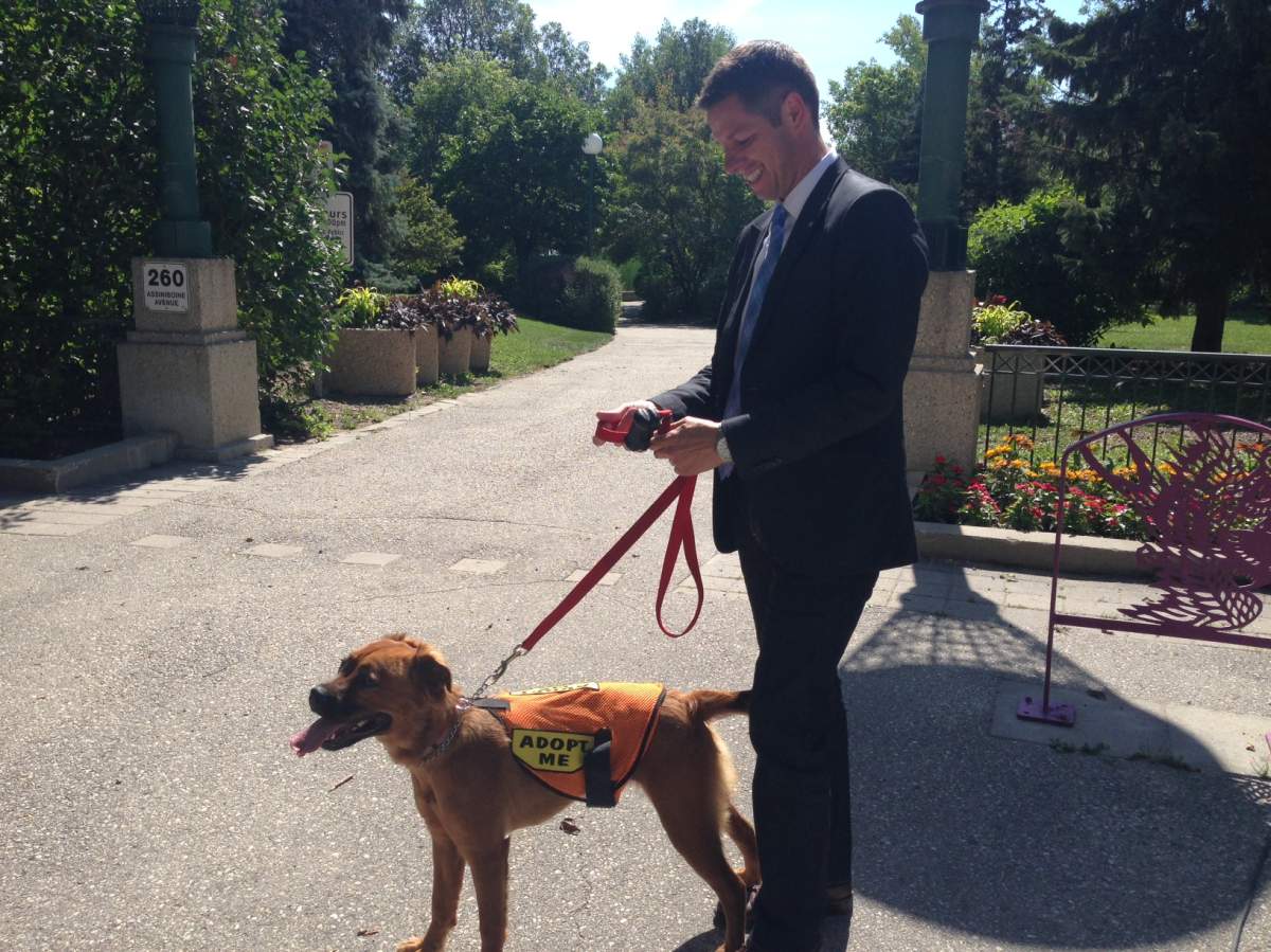 Mayor Brian Bowman announces the park's location Friday morning.