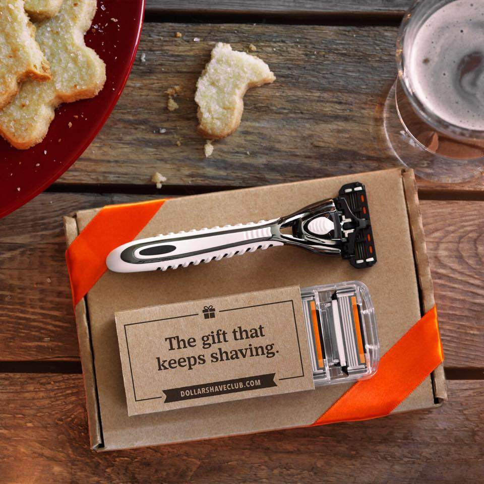 Dollar Shave Club is a start-up that sells inexpensive razors and other men's grooming products directly to consumers via a monthly subscription. 
