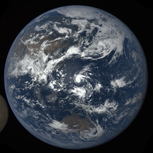 Moon crossing Earth
