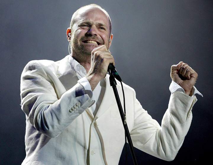 Gord Downie of The Tragically Hip sings during the band's performance at the Concert for Toronto at Skydome in Toronto Saturday June 21, 2003. 