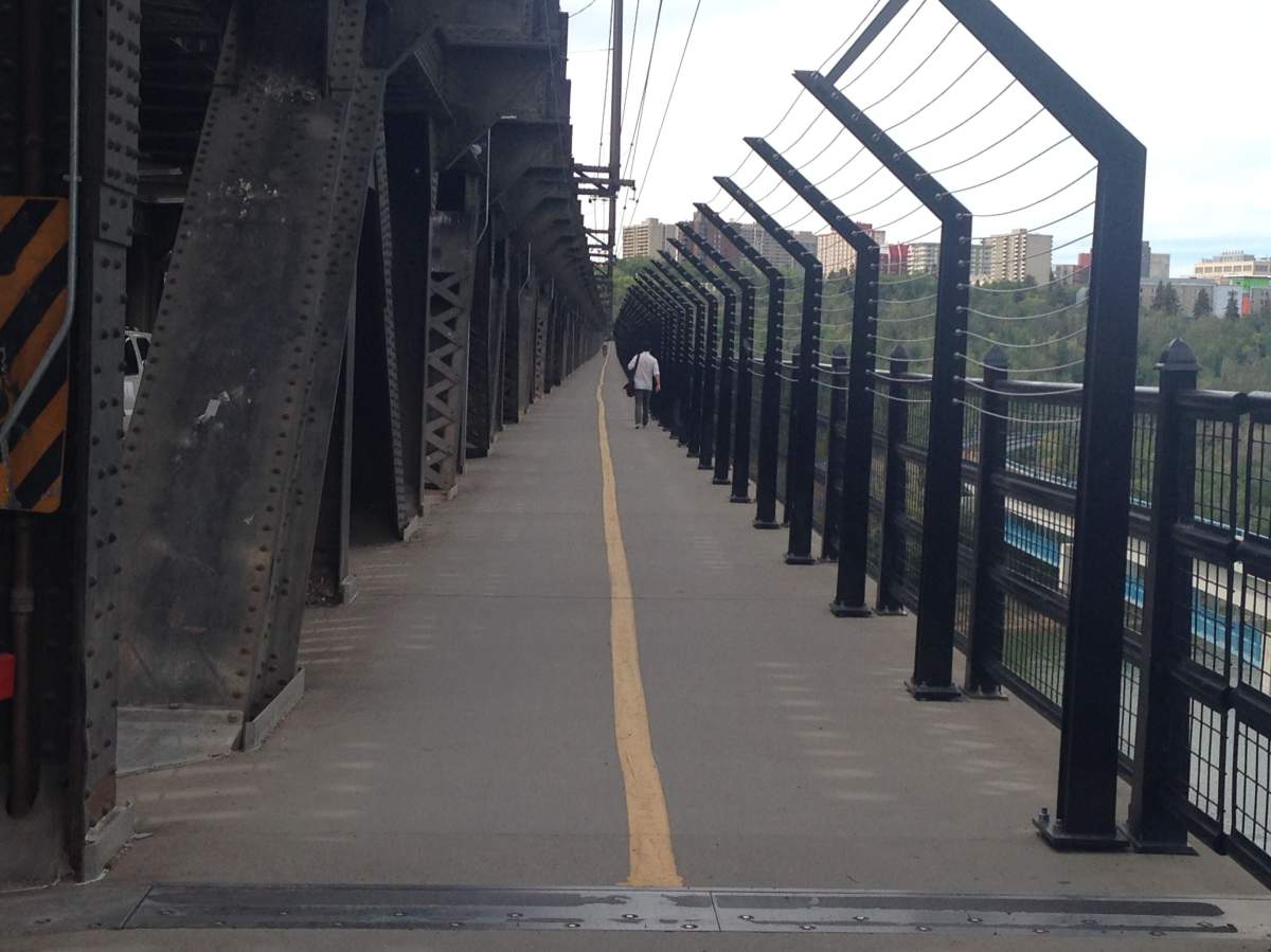 Edmonton's High Level Bridge safety barriers. 