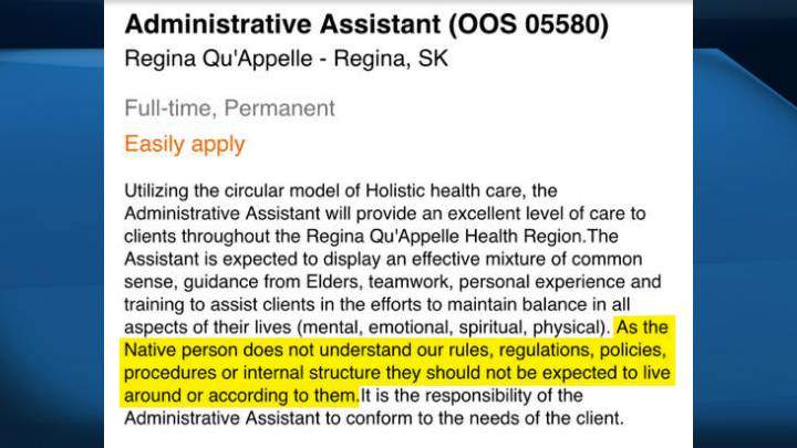 An image of the original job ad posted online by RQHR