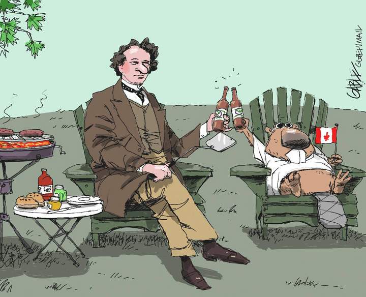 John A. shares a drink with a beaver