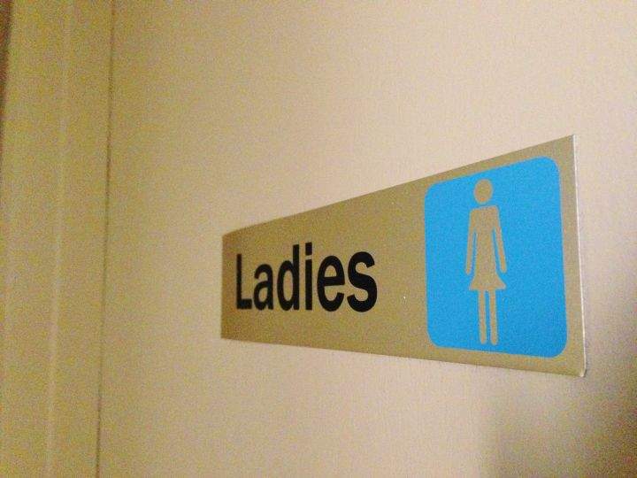 Ladies washroom sign