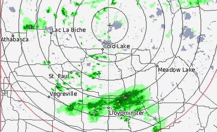 Environment Canada radar map from July 10, 2016.