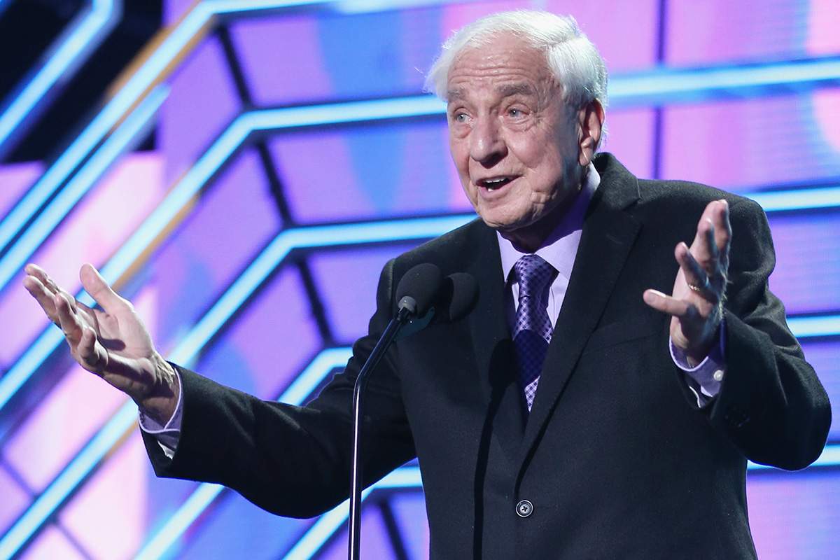 Actor Garry Marshall presents the Timeless Icon Award onstage during the 2016 TV Land Icon Awards at The Barker Hanger on April 10, 2016 in Santa Monica, California.  