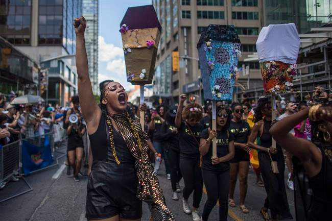 Black Lives Matter Toronto says it has been inundated with hate mail since its sit-in during Sunday's Pride parade.