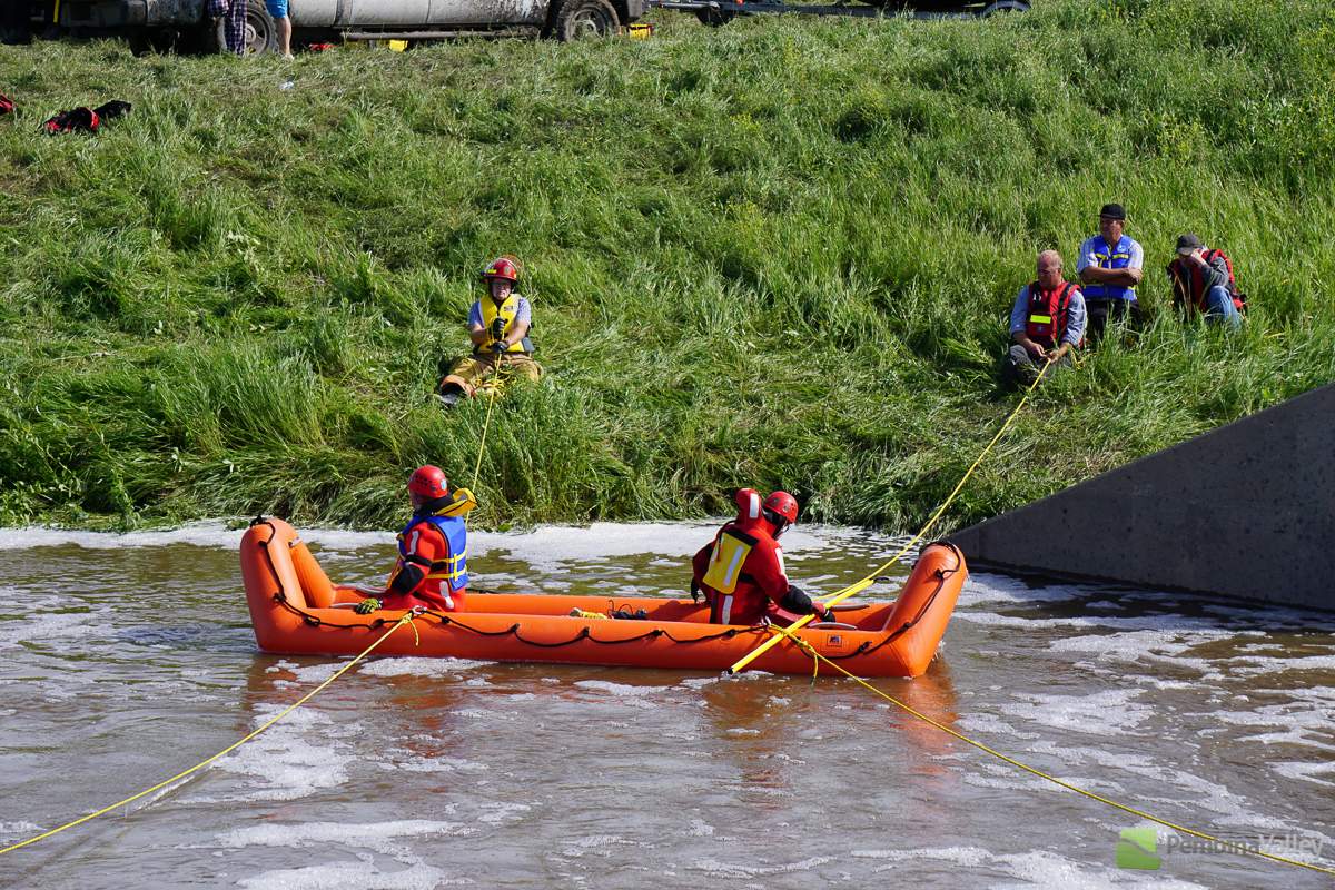 Crews search the waters near Winkler where the 17-year-old missing boy was last seen. 