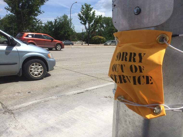Crews replaced the rags with five “out of service” signs after several inquires to the city.