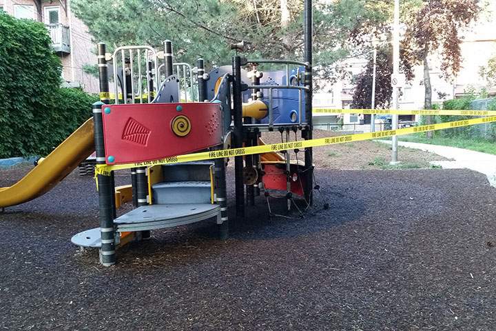 Supplied photo of the burnt playground.