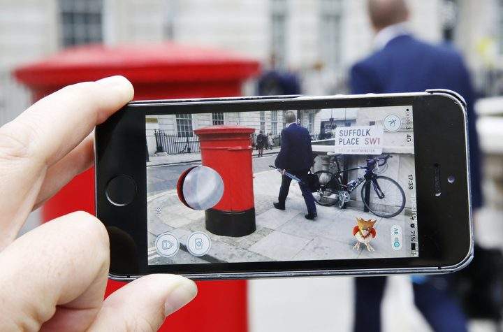 A Spearow, a Pokemon character appears in a London street during a game of Pokemon Go, a mobile game that has become a global phenomenon, on July 15, 2016 in London, England. 