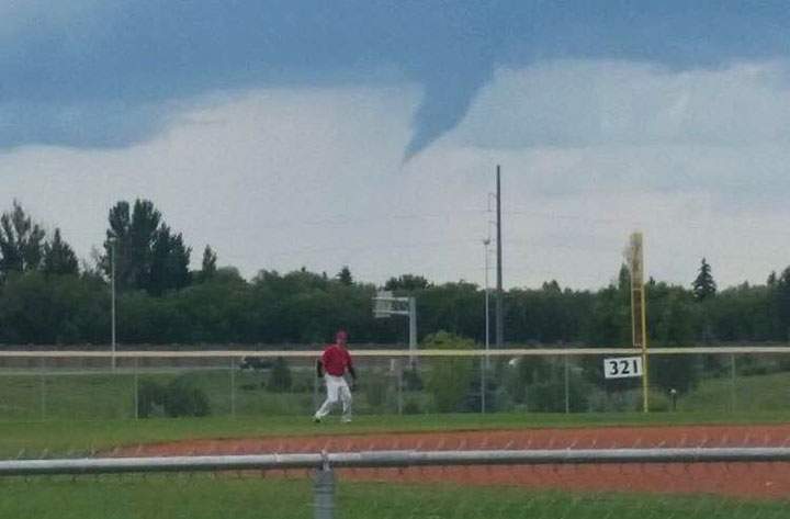 Funnel cloud over Saskatoon on Sunday, July 10, 2016.