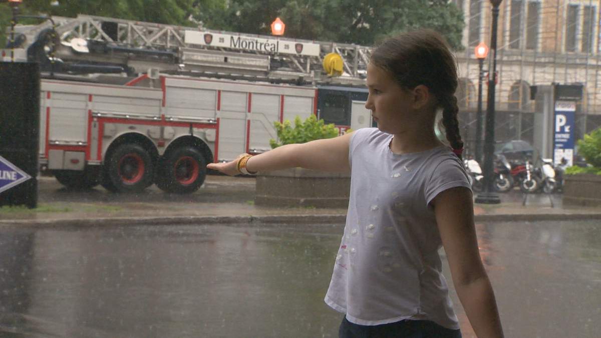 Torrential rain falls in Montreal.