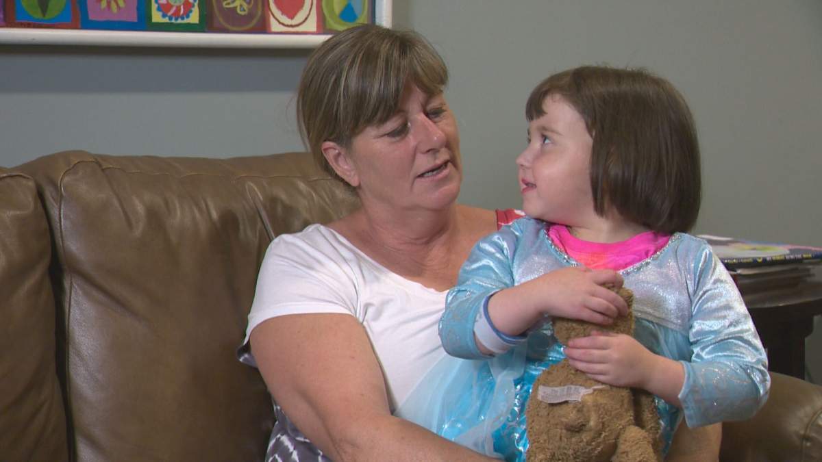 Aurora and her Nana and Teddy on Friday, July 29, after being reunited.