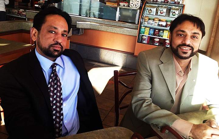 Vinny Bains (right) is seen with his brother Sunny in Mississauga in September 2013.