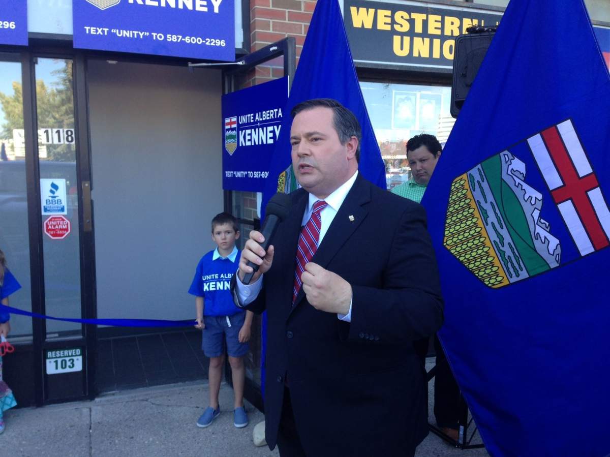 Jason Kenney speaks in Calgary, Aug. 15, 2016.