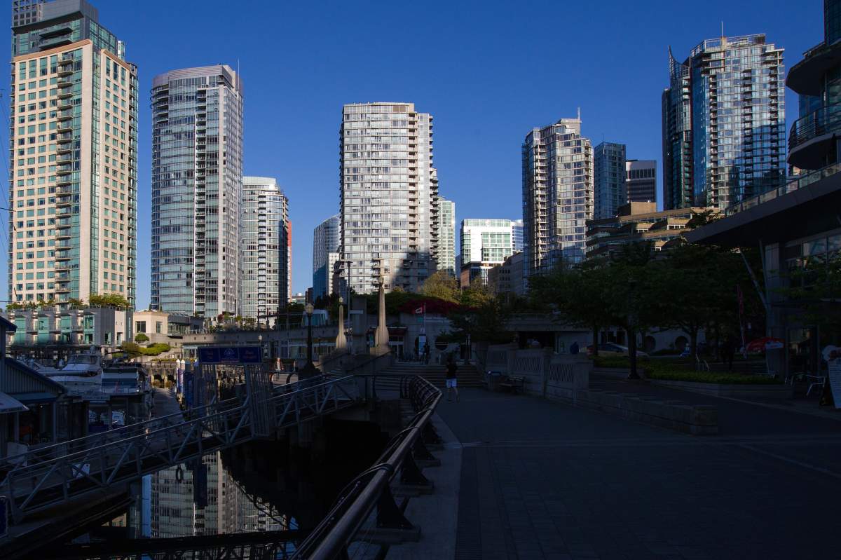Condos in Vancouver's Coal Harbour area.