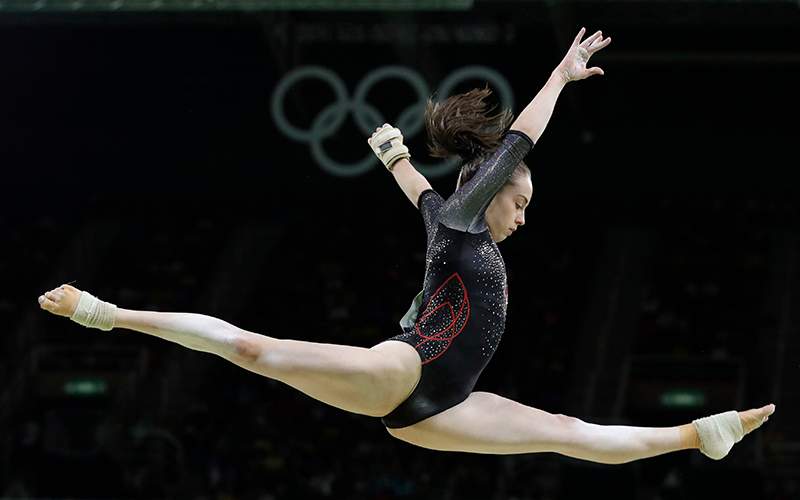 Canada’s Isabela Onyshko performs on the balance beam during the artistic gymnastics women’s individual all-around final at the 2016 Summer Olympics in Rio de Janeiro, Brazil, Thursday, Aug. 11, 2016.