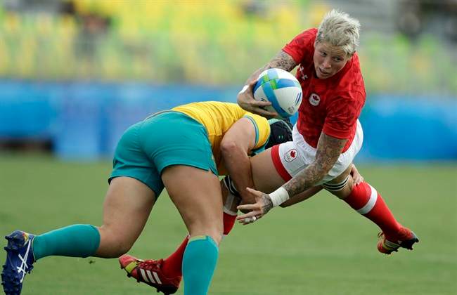 Edmonton's Jen Kish is shown competing in the Olympics.