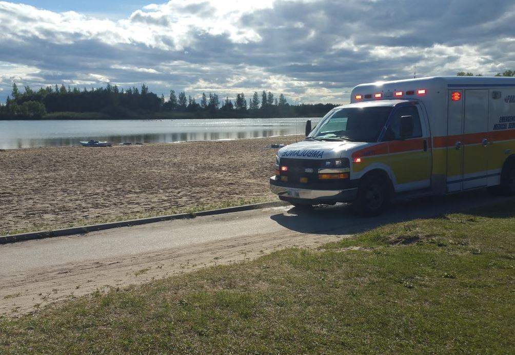 An ambulance at Birds Hill Provincial Park.