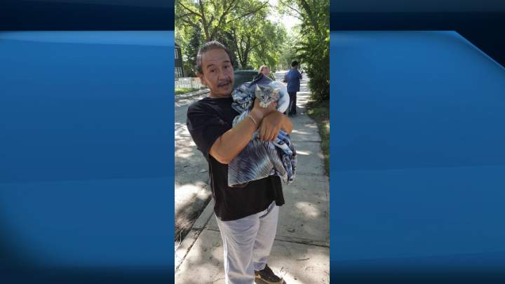 Daisy and owner are happy to be reunited.