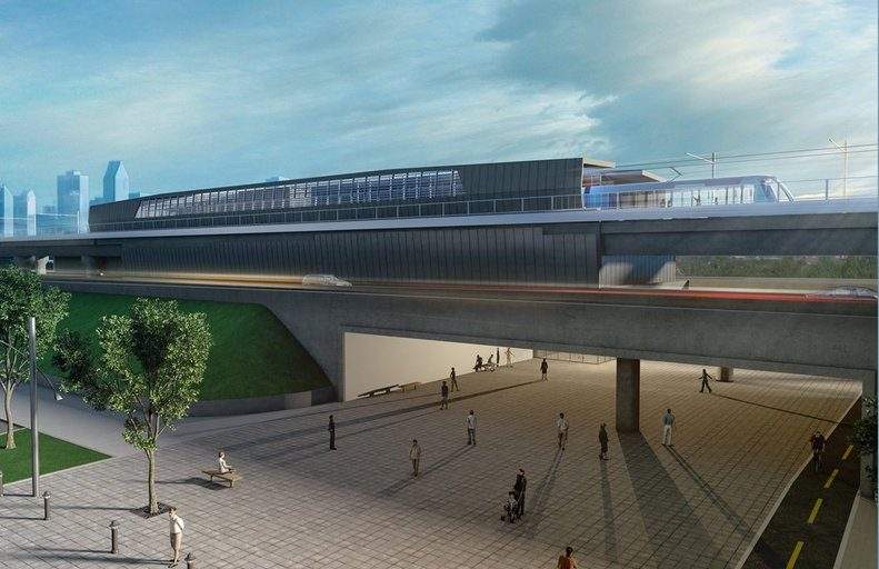 An artist’s rendition of the proposed light rail transit system for Montreal.