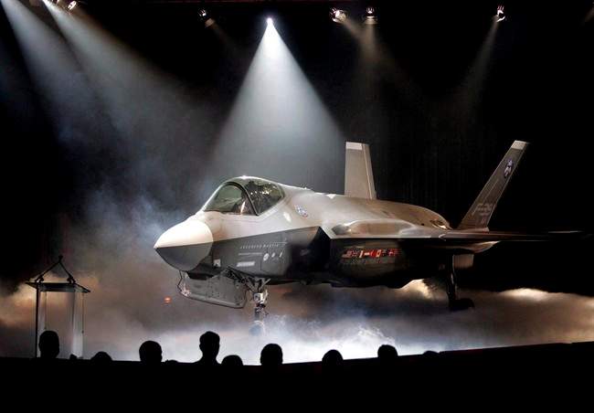 In this July 7, 2006 file photo, the Lockheed Martin F-35 Joint Strike Fighter is shown after it was unveiled in a ceremony in Fort Worth, Texas. 