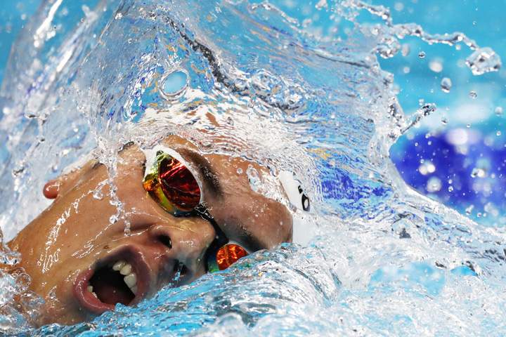 Ricardo Vargas Jacobo of Mexico competes in the Men's 1500m Freestyle heat on Day 7 of the Rio 2016 Olympic Games at the Olympic Aquatics Stadium on August 12, 2016 in Rio de Janeiro, Brazil.